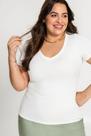 Blusa Plus Size Básica Canelada E Decote V LUNENDER 00461 Blusa Plus Size Básica Canelada E Decote V LUNENDER 00461