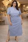 Blusa plus size com gola padre Blusa plus size com gola padre