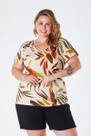 Blusa Plus Size Decote V com Manga -Estampa Digital Floral Rebeca Blusa Plus Size Decote V com Manga -Estampa Digital Floral Rebeca
