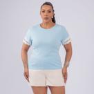 Blusa plus size detalhe bordado manga algodão fem