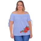 Blusa Plus Size Em Tricoline Estampada