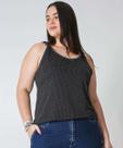 Blusa Plus Size Feminina Brilho Lurex Nó Marisa Preto-70032