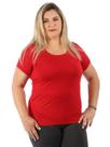 Blusa Plus Size Feminina Hit Flame Lisa Manga Curta Vermelha
