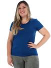 Blusa Plus Size Feminina Manga Curta Anistia Azul Bic