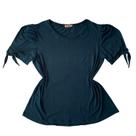 Blusa Plus Size Feminina Manga Curta Bufante Malha G1 G2 G3