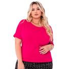 Blusa Plus Size Feminina Manga Curta Japonesa Ampla Bata em Malha