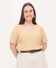 Blusa Plus Size Feminina Textura Manga Curta Marisa-10024