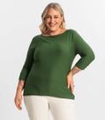 Blusa Plus Size Manga 3/4 Secret Glam Verde Blusa Plus Size Manga 3/4 Secret Glam Verde