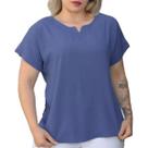 Blusa Plus Size Social Feminina Manga Curta Soltinha Tecido Viscolinho