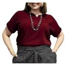 Blusa Plus Size Social Feminina Manga Curta Soltinha Tecido Viscolinho