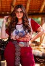 Blusa Plus Size T-Shirt Estampa Floral Blusa Plus Size T-Shirt Estampa Floral