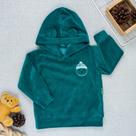 Blusa Plush com Capuz de Orelhinha e Bordado Ursinho