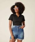 Blusa Polo Cropped Feminina Canelada Marisa-40003