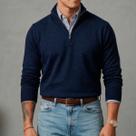 Blusa Polo Meio Zíper Masculino Manga Longa 100 Poliéster Outono Inverno Diversas Cores Blusa Polo Meio Zíper Masculino Manga Longa 100 Poliéster Outono Inverno Diversas Cores
