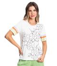 Blusa Poly Touch Flores Rovitex Bege