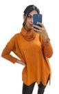 Blusa poncho feminino em tricô moda inverno SKU318