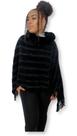 Blusa Poncho Gola Alta Felpuda com ponta Moda Feminina