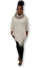Blusa Poncho Gola Alta Felpuda com ponta Moda Feminina