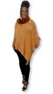 Blusa Poncho Gola Alta Felpuda com ponta Moda Feminina