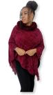Blusa Poncho Gola Alta Felpuda com ponta Moda Feminina