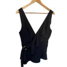 Blusa Preta Com Babado Charry