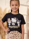 Blusa Preta Hello Kitty Friends Animal Print Onça Momi