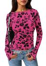 Blusa PRETTYGARDEN 2025 Floral em Tule Manga Longa XS Blusa PRETTYGARDEN 2025 Floral em Tule Manga Longa XS