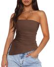 Blusa PRETTYGARDEN 2025 Verão sem alça Franzida XL