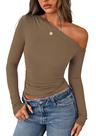 Blusa PRETTYGARDEN Outono 2025 Justa com Franzidos Assimétrica XS Blusa PRETTYGARDEN Outono 2025 Justa com Franzidos Assimétrica XS