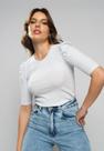 Blusa Princesa Decote Redondo Canelada Branco Salvatore
