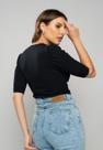 Blusa Princesa Decote Redondo Canelada Preta Salvatore