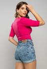 Blusa Princesa Decote Redondo Canelada Rosa Salvatore