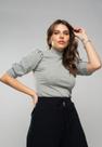 Blusa Princesa Manga Curta Canelada Mescla Salvatore