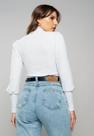 Blusa Princesa Manga Longa Canelada Branco Salvatore
