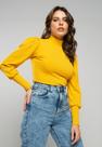 Blusa Princesa Manga Longa Canelada Mostarda Salvatore
