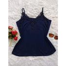 Blusa regata alcinha alça de renda guipir plus size