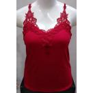 Blusa regata alcinha alça de renda guipir plus size