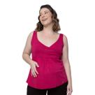 Blusa Regata Amamentação Pós Parto Decote Transpassado Viscolycra Linda Gestante