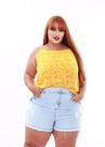 Blusa Regata Básica Plus Size Viscose Estampa Floral