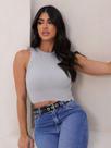 Blusa Regata Cropped Lurex Tricot 98746