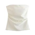 Blusa Regata Curta Sem Alças - Com Zíper Traseiro - Moda Verão