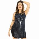 Blusa Regata Estampada Marmorizada Fendas Glifos Feminina Blusa Regata Estampada Marmorizada Fendas Glifos Feminina