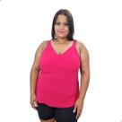 Blusa Regata Feminina Alça Larga Ajustável Plus Size Crepe Duna Carla