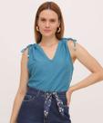 Blusa Regata Feminina Amarração Textura Marisa-20036