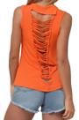 Blusa Regata Feminina Laranja Detalhe Nas Costas PP