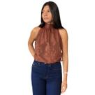 Blusa Regata Feminina Solta Folhagem Flor De Lis