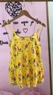 Blusa regata floral amarela tamanho G