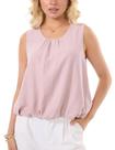 Blusa regata GTLIAE Bubble Hem, blusa texturizada plissada para mulheres