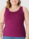 Blusa Regata Malwee 1000131776 Feminina Plus size Viscose Stretch T. G1/G3