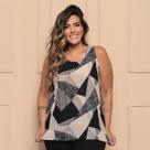 Blusa Regata Plus Size Estampada Casual Liganete Premium Estampa Sortida
